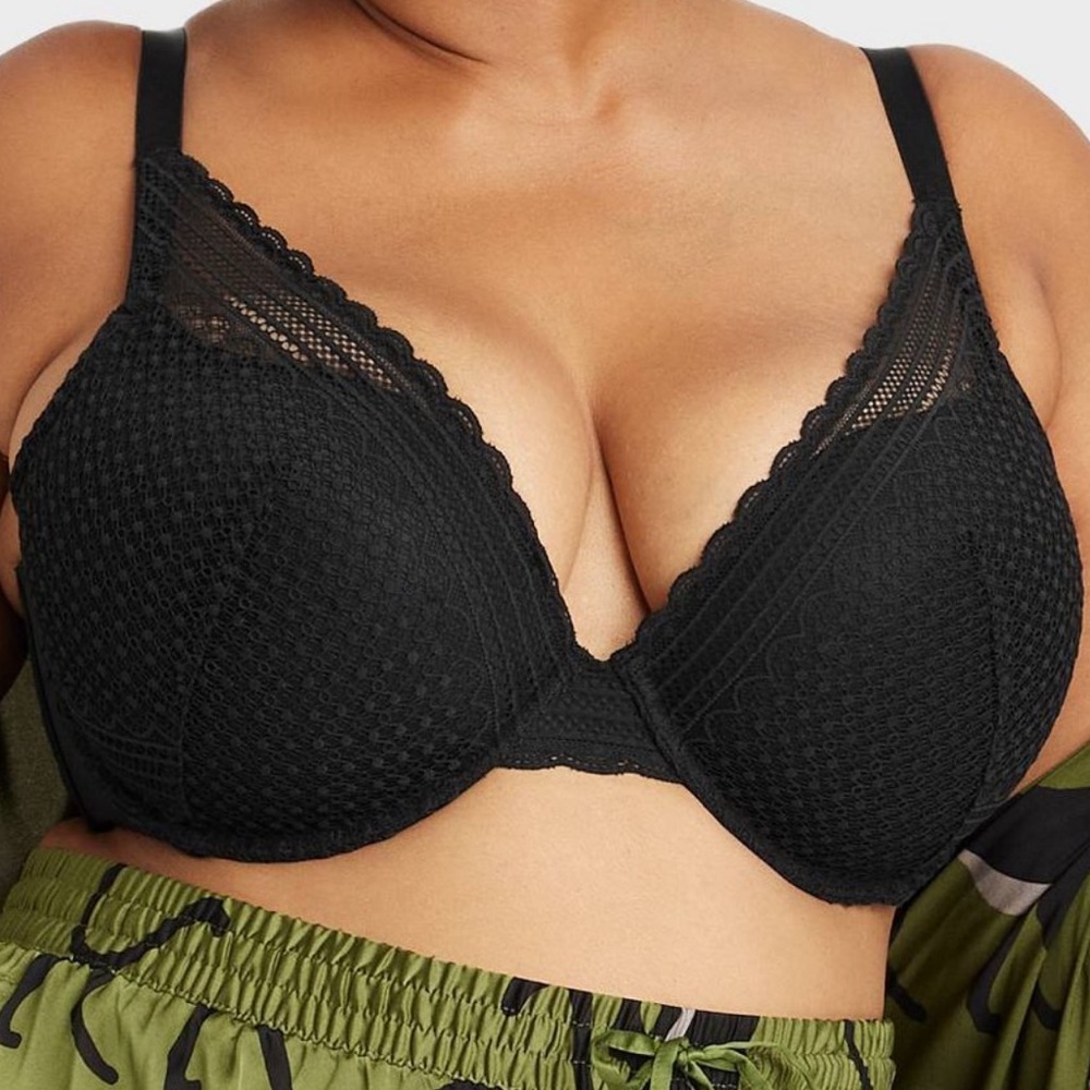 Auden Elegant Black T-shirt Lace Bra